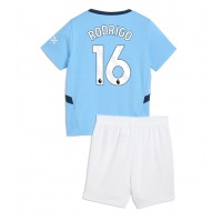 Echipament fotbal Manchester City Rodri Hernandez #16 Tricou Acasa 2024-25 pentru copii maneca scurta (+ Pantaloni scurti)